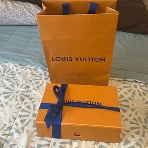 Louis Vuitton empty magnetic box with ribbon, paper and shopping bag